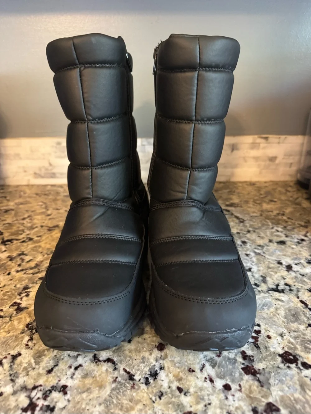 Magellan Outdoors Black Quilted Winter & Rain Boots
